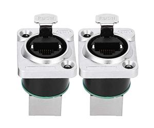 OPPWONG Connecteur RJ45 Traversant, 2 Pièces, Montage sur Panneau Vertical, Coupleur RJ45, Prise Murale Ethernet, Connecteur coudé, Isolant Ignifuge pour Divers Scénarios D'installation