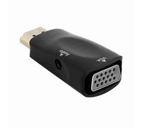 OPPWONG Convertisseur vers VGA avec Connecteurs Plaqués Or pour Une Résolution 1080P, Sortie Audio pour Amplificateurs, Alimentation 5 V pour Appareils Externes (Black)