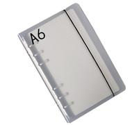 OPPWONG Couverture de Reliure Transparente, Cahier givré Multi-trous en PP avec Clips Sécurisés, pour Croquis de Journal de Planificateur de Voyage de Réunion de Bureau Scolaire (A6)