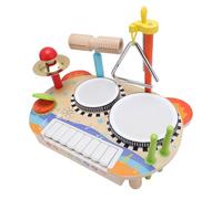 OPPWONG Ensemble de Batterie pour Tout-Petits, Support de Musique en Bois, Instrument de Percussion avec Piano et Batterie, Idéal pour Les Enfants de 1 à 3 Ans, Apprentissage Précoce, éducation