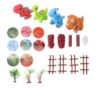 OPPWONG Ensemble de Jouets Dinosaures pour Enfants, Jouets éducatifs STEM Magnétiques Kit de Construction Sûr avec Lumières, Sons, Cartes Flash Lumières LED Intégrées Démontables