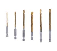 OPPWONG Ensemble de Peu de Perceuse de Torsion, 3 à 8mm Tige de Sortilège Dentelée de Coupe Foret le Trou a Vu le Peu de Perceuse de Peu de Perceuse de Hss Ti Enduit Twist a dentelé le