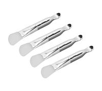 OPPWONG Ensemble de Pinceaux pour Masque Facial à Double extrémité, Manche en Aluminium Pratique pour Application Faciale, 4 Pièces