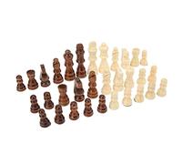 OPPWONG Figurines D'échecs en Bois Bicolores, 32 Pièces, Excellent Ensemble de Jouets de Divertissement en Bois, Pièces D'échecs de Taille Appropriée, Jouet Cadeau pour Les Amateurs