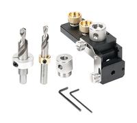 OPPWONG Gabarit de Perçage pour Profilés Aluminium, Perceuse à Colonne à 90° pour Profilés Aluminium Séries 20, 30 et 40, Guide de Forets Taraudeurs M6 et M8, Outil de Poinçonnage de