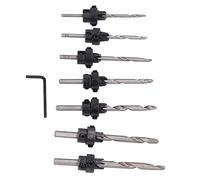 OPPWONG Jeu de 8 Pièces de Forets à Fraiser, Jeu de Trous Pilotes de Vis, Jeu de Vis à Fraises Coniques, Trou Pilote de Bois en Acier Rapide pour Bois