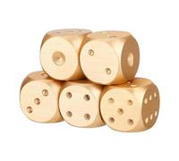 OPPWONG Jeu de Dés de Luxe en Alliage D'aluminium, Jeu de Poker avec Boîte de Rangement pour Le Plaisir en Famille, Boîte Carrée Dorée 5 Pièces (Rectangle)