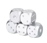 OPPWONG Jeu de Dés de Luxe en Alliage D'aluminium, Jeu de Poker avec Boîte de Rangement pour Le Plaisir en Famille, Boîte Carrée Dorée 5 Pièces (carré)