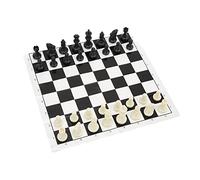 OPPWONG Jeu d'échecs Médiéval en Plastique de 32 Pièces, Jeu d'échecs Standard International, Boîte de Rangement pour Adolescents, Adultes et Personnes âgées, Idéal pour Les Compétences Logiques de