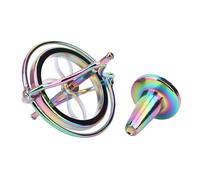 OPPWONG Jouet Gyroscope Lumineux, Manche en Acier Inoxydable, Jouet Anti-Stress du Bout des Doigts pour Adultes (Colorful)