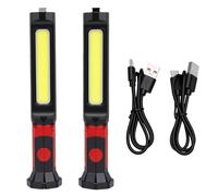 OPPWONG Lampe de Travail LED avec Charge de Type C, Projecteur COB, Double Aimant, Rotation à 360 Degrés, Lampe de Poche D'urgence étanche à la Pluie pour Réparation et Camping (rouge)
