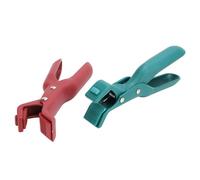 OPPWONG Lot de 2 Pinces Anti-brûlure pour Assiette à Vaisselle, Support de Pince pour Plaque Chauffante, Clips en Plastique Durable Rouge Vert avec Design Antidérapant, Idéal pour Déplacer les Bols,