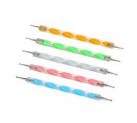 OPPWONG Lot de 5 Stylos à Points en Spirale Acrylique à 2 Voies pour Nail Art, Poignée Confortable pour la Modélisation de Vernis à Ongles, Outils Professionnels pour Nail Art