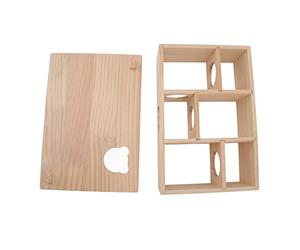 OPPWONG Maison de Hamster pour Animaux de Compagnie, Cabane Cachée avec Toit Amovible, 6 Chambres, Tunnel Labyrinthe pour Petits Animaux, Hamsters, Chinchillas, Dormir, Explorer