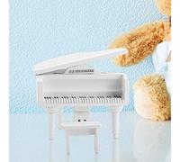 OPPWONG Mini Ensemble de Piano pour Maison de Poupée avec Une Belle Finition pour Maison de Poupée 1:12, Matériau en Bois Durable et Design Exquis, pour Les Amateurs de Poupées (White)