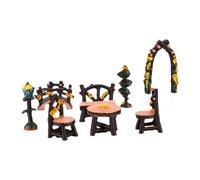 OPPWONG Miniature Mobilier de Jardin de Fées, Résine 8 Pièces