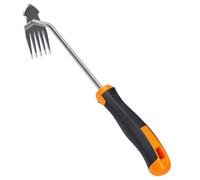 OPPWONG Outil D'extraction de Mauvaises Herbes, Poignée Allongée de 36CM | Support vertical respectueux du dos, acier inoxydable résistant à l'oxydation, tête tranchante à 4 dents pour des racines