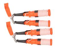 OPPWONG Pics de sécurité pour la Pêche sur Glace, Doubles Pics à Glace Portables avec Ceinture de sécurité et Sifflet, de Sauvetage d'urgence pour Les Pêcheurs, Plastique Orange Vif, 18 Cm, 2 Pièces