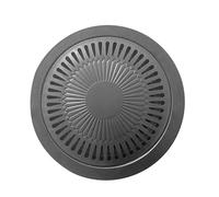 OPPWONG Poêle à Barbecue Coréenne, Poêle à Barbecue en Fer, Plateau à Huile à Rainure Antiadhésive avec Répartition Uniforme de la Chaleur, Idéale pour la Cuisine à la Maison, en Intérieur et en
