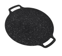 OPPWONG Poêle à Griller Coréenne, Plaque de Cuisson Extérieure en Pierre Maifan pour Barbecue Coréen, Poêle à Revêtement Antiadhésif à 6 Couches Compatible avec les Cuisinières électriques à Gaz à