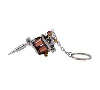 OPPWONG Porte-clés Unique pour Mini Machine à Tatouer, Pendentif Léger, Véritables Bobines, Porte-clés Durable pour Studio de Tatouage en Alliage Métallique de Zinc Unisexe 5,7" X 1,6"