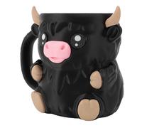 OPPWONG Porte-pinte de Crème Glacée, Récipient à Manchon de Crème Glacée Réutilisable en Forme de Vache de Dessin animé, Couvercle sécurisé avec Fente pour Cuillère à Base Antidérapante, Idéal pour