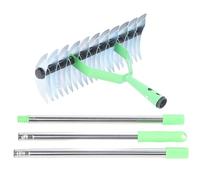OPPWONG Râteau de Chaume, en Acier Inoxydable 3 Sections Pelouse Râteau de Chaume Dethatching Rake Manuel Pelouse de la Pelouse Râteau pour Nettoyer l'herbe Morte