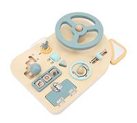 OPPWONG Tableau D'activités au Volant pour Enfants, Jouet de Tableau de Bord Interactif en Bois pour Le Développement de la motricité Fine, Tilleul Sûr et Durable, 1 unité