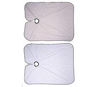 OPPWONG Tablier de Salon de Coiffure en Tissu de Teinture, Accessoire de Salon de beauté pour Coupe de Cheveux Professionnelle, Tablier de Conception élastique à Col Rond avec Couleur Marron Noir,