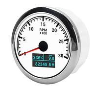 OPPWONG Tachymètre du Pointeur, Tachymètre RPM Tachomètre Easy Installation ABS ACTE ACTEUL AVEUX POUR MODIFICATION AUTRE (cadran blanc)