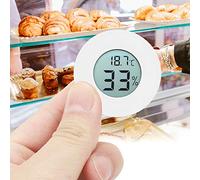 OPPWONG Thermomètre Numérique LCD Hygromètre Compteur de Température Portable pour Utilisation Intérieure Rouge Vert Bleu Blanc Noir Jaune ABS 1,8x0,6 Pouces Armoires Réfrigérées (WHITE)