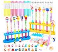 OPPZZIT Fabrique a Stylo avec 20 Stylos, Cadeau Anniversaire Enfants Invites, Atelier Creatif Enfant avec 70+ Accessoires, Stylos Personnalisé Bricolage pour Cadeau Fille 5 6 7 8 9 10 Ans Anniversaire