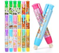OPPZZIT Pochette Surprise Anniversaire Enfant，20 Stylo Gommes Kawaii Rétractables pour Enfants,Idéal pour Cadeau Anniversaire Enfants Invites & Goodies Anniversaire Enfant