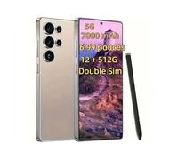 OPQRSTA- S25 Ultra Smartphone-5G-Double SIM-Android 15-7000mAh-6.99 pouces-72MP+108MP- 12+512GO - d’empreintedigitale/Visage-Gris