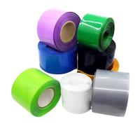 OPQWAPECE 110mm Width PVC Heat Shrink Tube, Blue & Multicolor Shrinkable Cable Sleeve - Pack Cover for 18650 Lithium Battery Film Wrap(Blue)