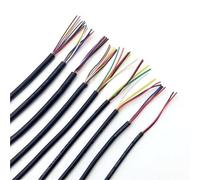 OPQWAPECE Câble audio gainé 1 m 20 AWG | 2 à 8 conducteurs en cuivre souple isolé, ligne de canal, fil de contrôle de signal, UL2464(Black,1M_20AWG (4CORES))