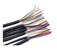 OPQWAPECE Câble en cuivre 26 AWG | Gaine isolée en PVC, 2 à 10 conducteurs, ligne audio 2464 canaux, fils de contrôle de signal DIY(Black,8M_26AWG-9CORES)