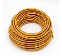 OPQWAPECE Fil gainé de tissu vintage 3/5/10 m | 250 V, 2 conducteurs/3 conducteurs, 0,75 mm²(Dark Gold,5m,3 core)
