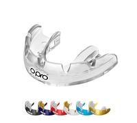 OPRO Protège-Dents Ajustement Sur Mesure Immédiat pour Appareil Dentaire - Adultes et Enfants (+ 10 Ans) - Boxe, MMA, Rugby, Hockey - Moulage Rapide - Garantie Dentaire Incluse