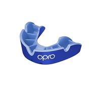 OPRO Protège-dents Silver Level pour adultes et jeunes avec étui, bouclier de gomme avec technologie révolutionnaire pour le hockey, le rugby, la boxe et sports de contact (Bleu, les jeunes)