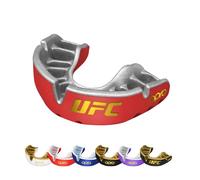 OPRO Protège-dents Gold Level UFC Protège-dents pour adultes et juniors avec technologie révolutionnaire pour UFC, boxe, MMA, arts martiaux et tous les sports de combat (Rouge, les jeunes)