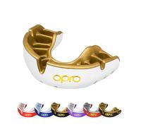OPRO Protège-dents Niveau Or - Ajustement Premium - Boxe, MMA, Rugby, Hockey - Adultes et Enfants - Facile à Mouler Soi-Même - Garantie Dentaire Incluse