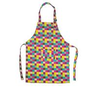 Opromo - Tablier en toile de coton coloré pour enfant avec poche - Idéal pour les artistes et les chefs cuisiniers - Tailles S à XXL, Toile de coton, Grid, s