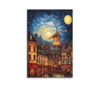 OPRTUFB Poster décoratif sur toile Moulin Rouge Paris - Poster et image d'art moderne pour chambre à coucher - 20 x 30 cm