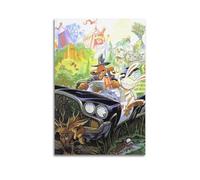 OPRTUFB Sam And Max Poster décoratif sur toile sans texte pour chambre à coucher 50 x 75 cm