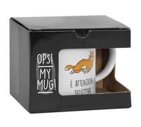 OPS - Tasse Chat, Tasse Personnalisée avec Impression et Phrase, Idée Cadeau Originale pour Noël, Anniversaire ou Autres Occasions, Emballage Cadeau Inclus, Capacité 325 ml, 12,5 x 8,2 x 9,7 cm
