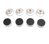 OPSDKVKS 4 pieds d’isolation pour haut-parleurs, patins amortisseurs en alliage d’aluminium pour amplificateur de subwoofer, lecteur CD/DVD, pieds de support antivibratoires pour une clarté (Argent)