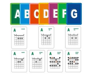 OPSDKVKS Guitar Chords Card 49 Sheets 6 String Acoustic Electric Guitar Chord Learning Cards for Practice