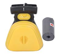 OPSDKVKS Pelle à crottes de Chien portative, Pelle à crottes de Chiot Portable avec Sac Poubelle, Salle de Stockage des déchets Extensible, Outil de ramassage sanitaire des déchets de (Grand Jaune)