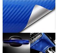 OPSLEA 7D Film autocollant en fibre de carbone pour voiture, Film Covering Voiture, Covering Noir Mat Imperméable à l'eau sans Bulles, pour Voiture, Moto, Vélo, etc (Bleu, 30x152cm)